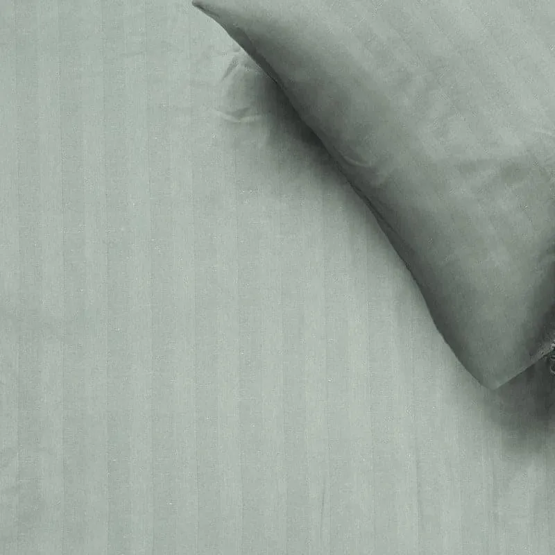 Adalyn Striped Cotton Bedsheet (Silver) - 210 TC media 5