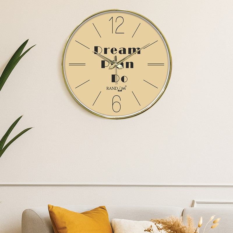 Vision Action Round Analog Wall Clock - Beige
