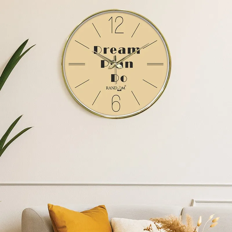 Vision Action Round Analog Wall Clock - Beige media 1