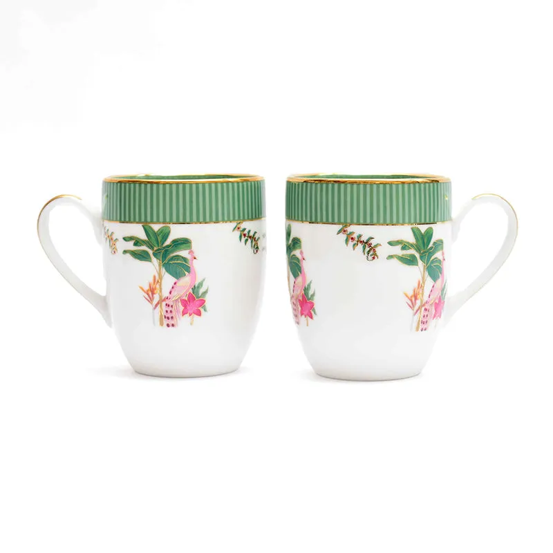 Gilded Mayura Coupe 24k Gold Brushed Porcelain Coffee Mug(280 mL Each) - Set Of Six media 4