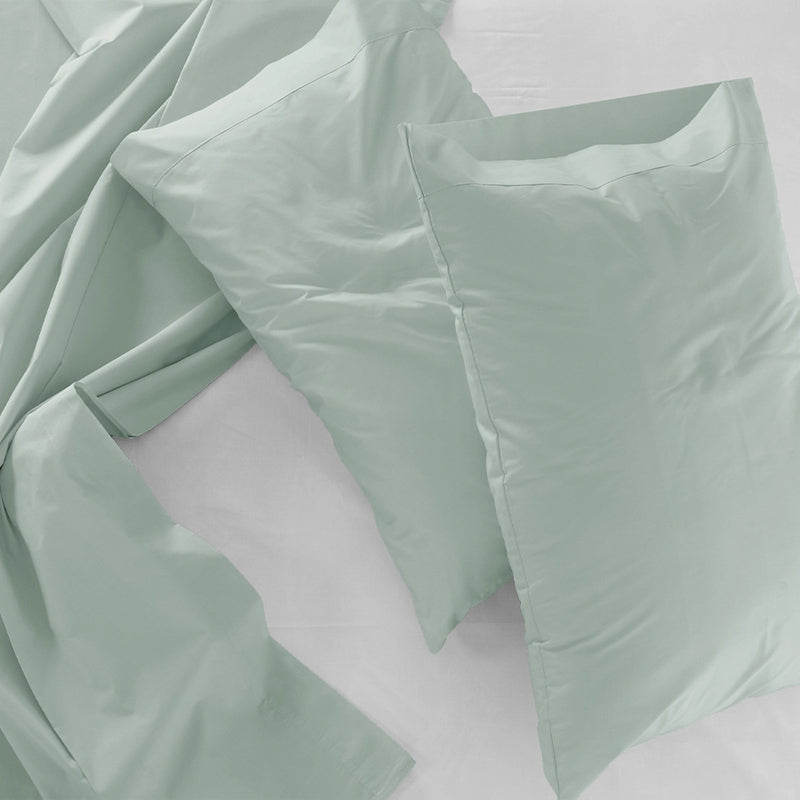 Maison Neo Solid Cotton Bedsheet (Sage Green) - 1000 TC media 12