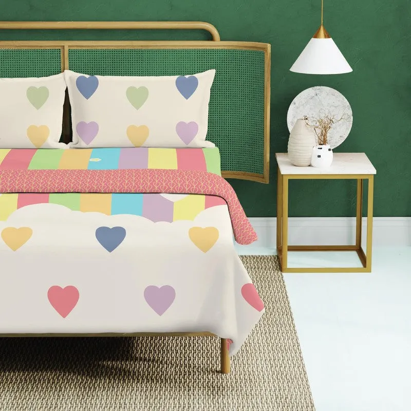 Urban Space Playful Multicolor Cotton Bedding Set (200 TC) - Four Piece Set media 3