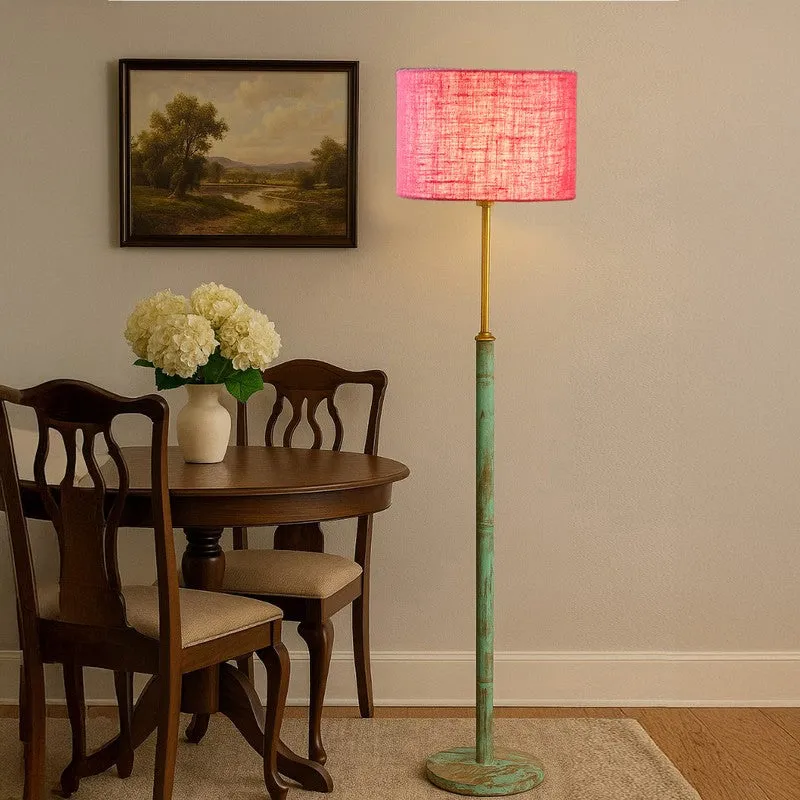 Vintage Glow Wooden Floor Lamp - Pink media 3