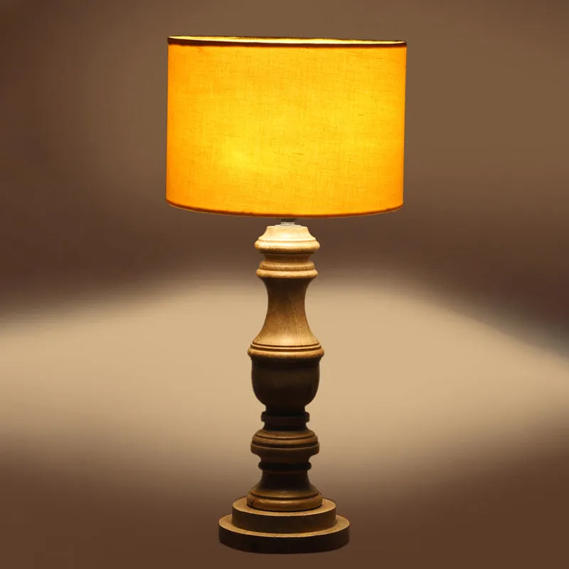 Cotin I Carve Wooden Table Lamp - Yellow,Brown media 5