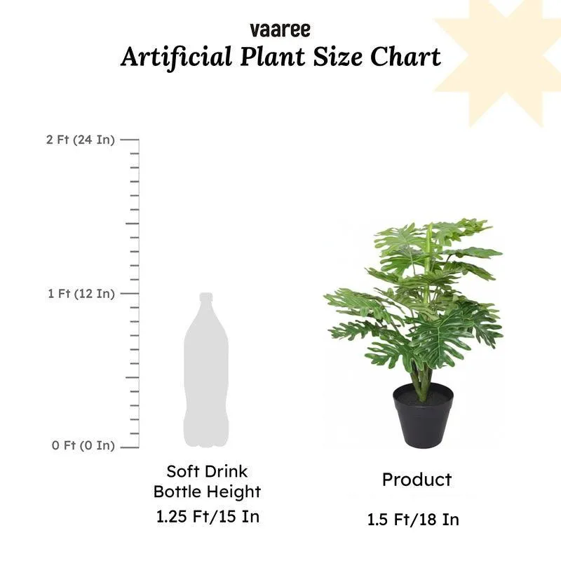 Faux Philodendron Bonsai In Black Plastic Pot - 45 cms media 5