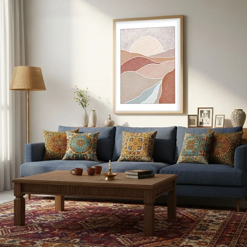 Celestial Ridge Canvas Wall Painting With Brown Frame media 5