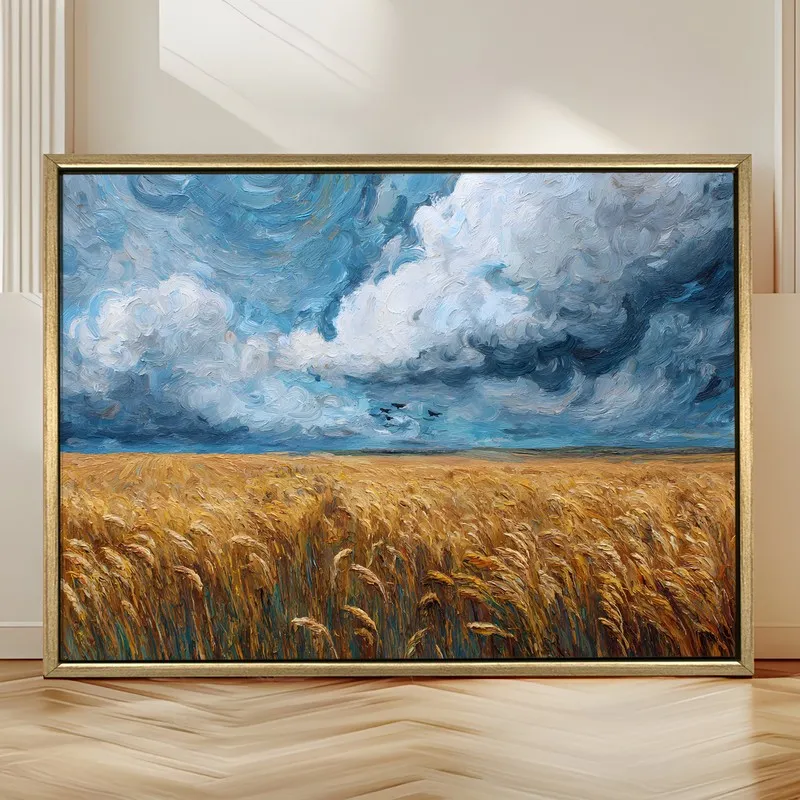 Rolling Grain Canvas Wall Painting With Frame media 4