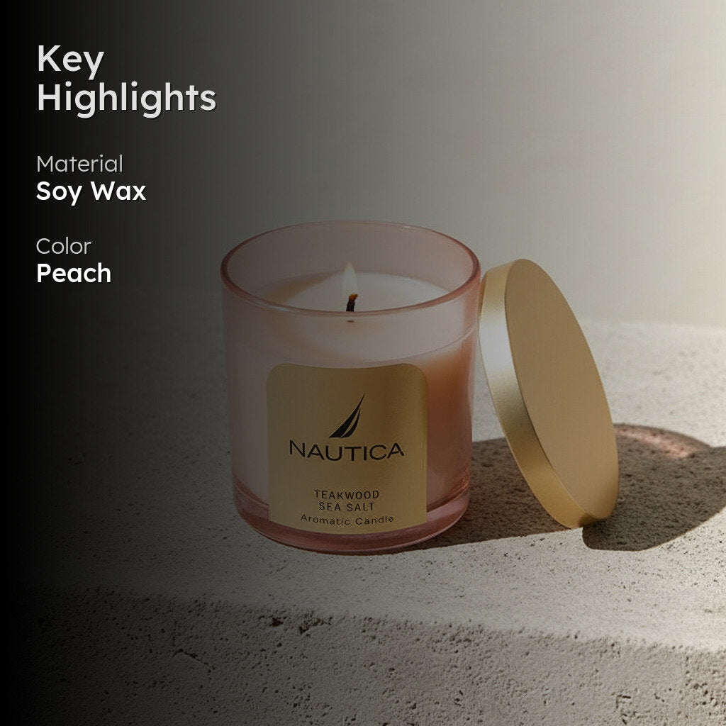 Nautica Mystic Dawn Scented Jar Candle - Teakwood, Sea Salt media 2