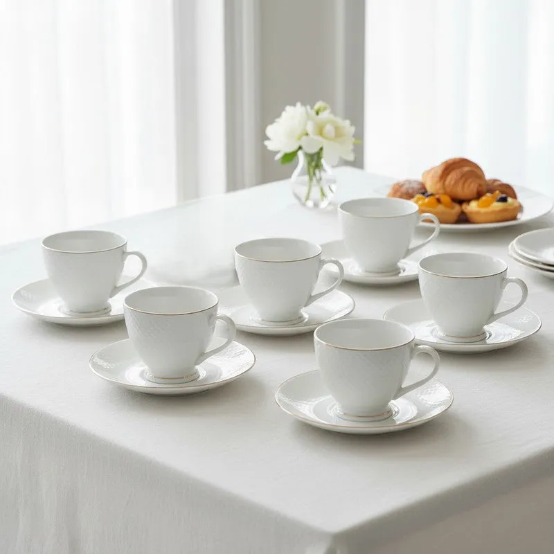 Kai  Bone China Cup & Saucer (300 ML) - Twelve Piece Set media 1