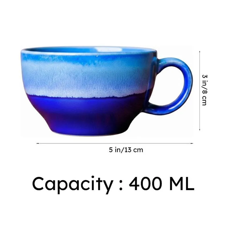 Cafe Ceramic Coffee Mug (400 mL Each) - Set of Two media 8
