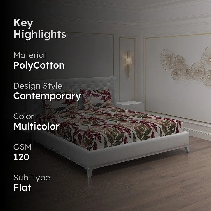 Monte Carlo Flow Leaves Bedsheet - 120 GSM media 2
