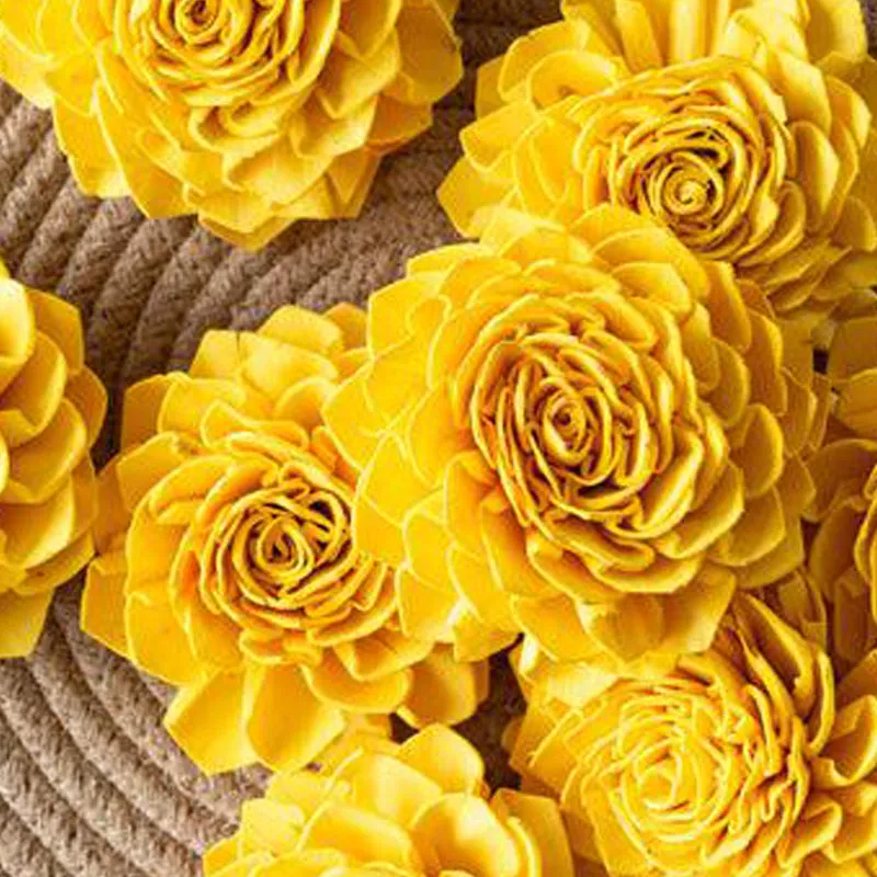 Estar Sola Wood Rose Flower (Yellow) - Set Of Ten media 5