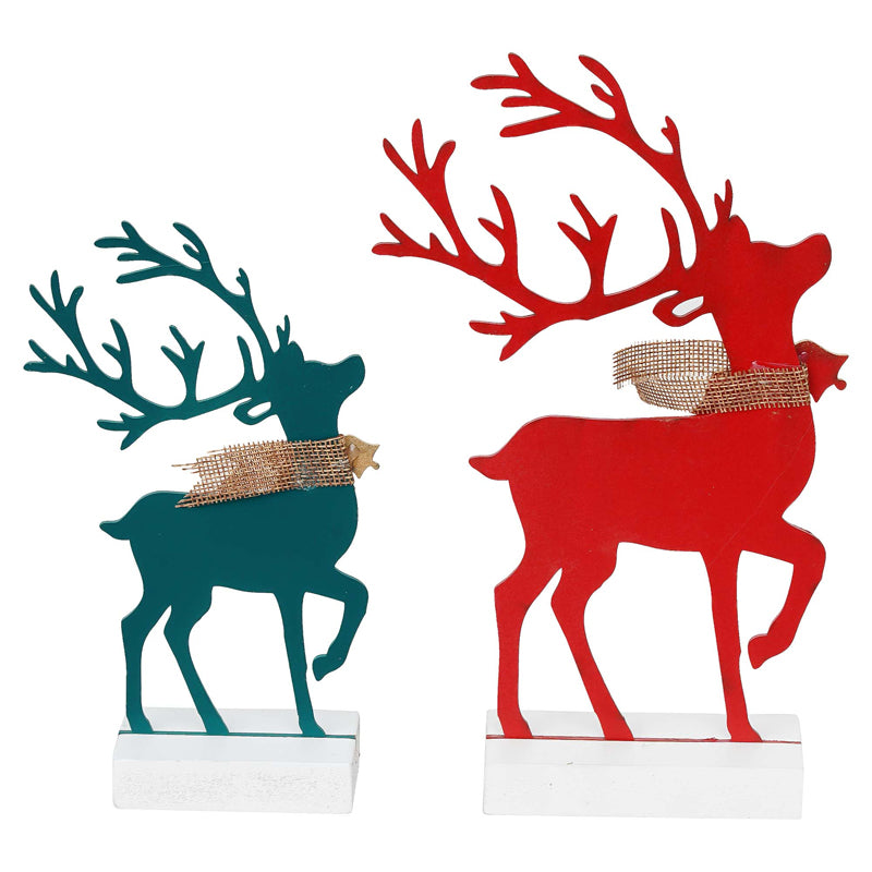 Blizten & Rudolph Wood Christmas Tea Light Holder - Green & Red media 7