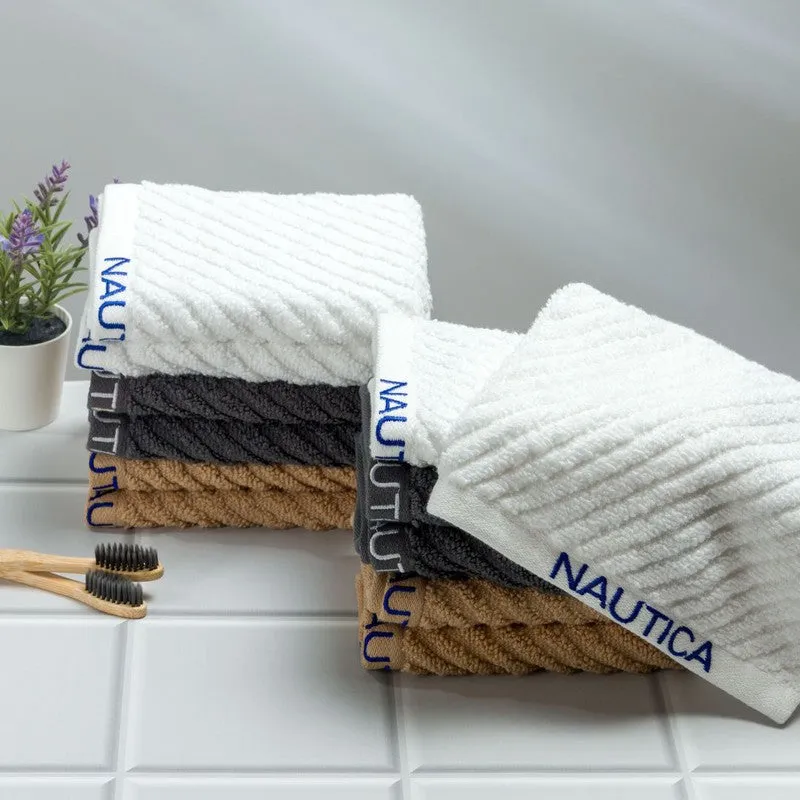 Nautica Riviera Soft Cotton Hand & Face Towel (White,Yellow & Grey) - Set Of Twelve media 3