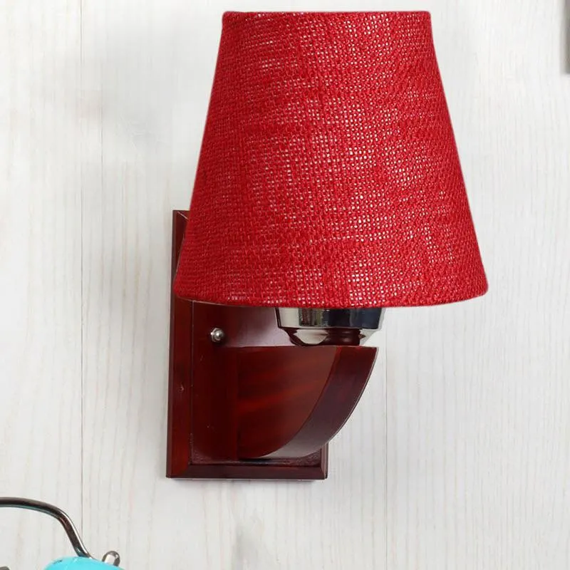 Berry Conical Wooden Wall Lamp media 3
