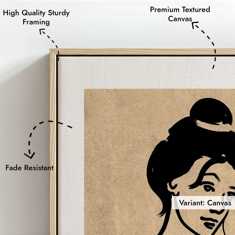 Classic Muse Canvas Wall Painting With Brown Frame media 7