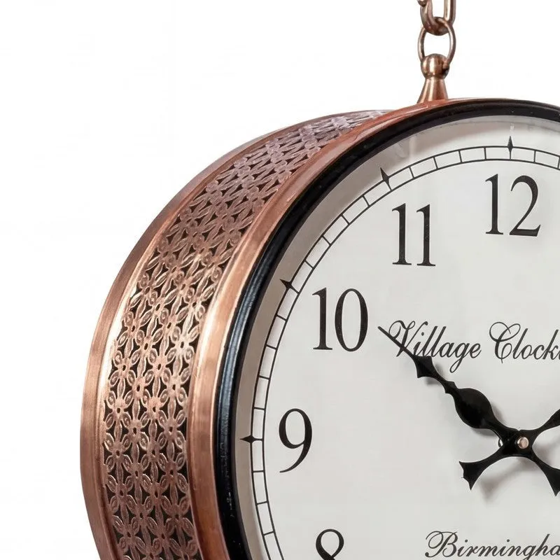 Platform Precision Double - Sided Vintage Wall Clock - Copper media 8