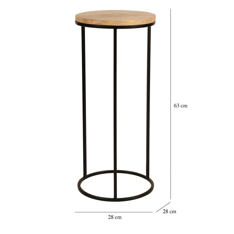 Wooden Top Base Aluminum Side Table - Small media 7