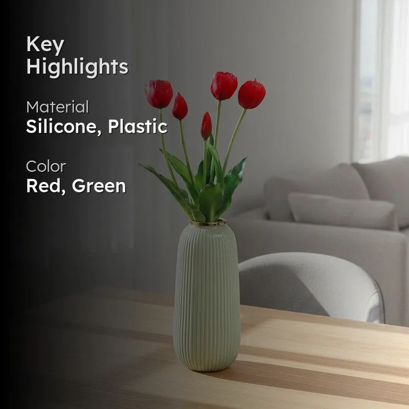 Tulip Artificial Flower Bunch - Red media 2