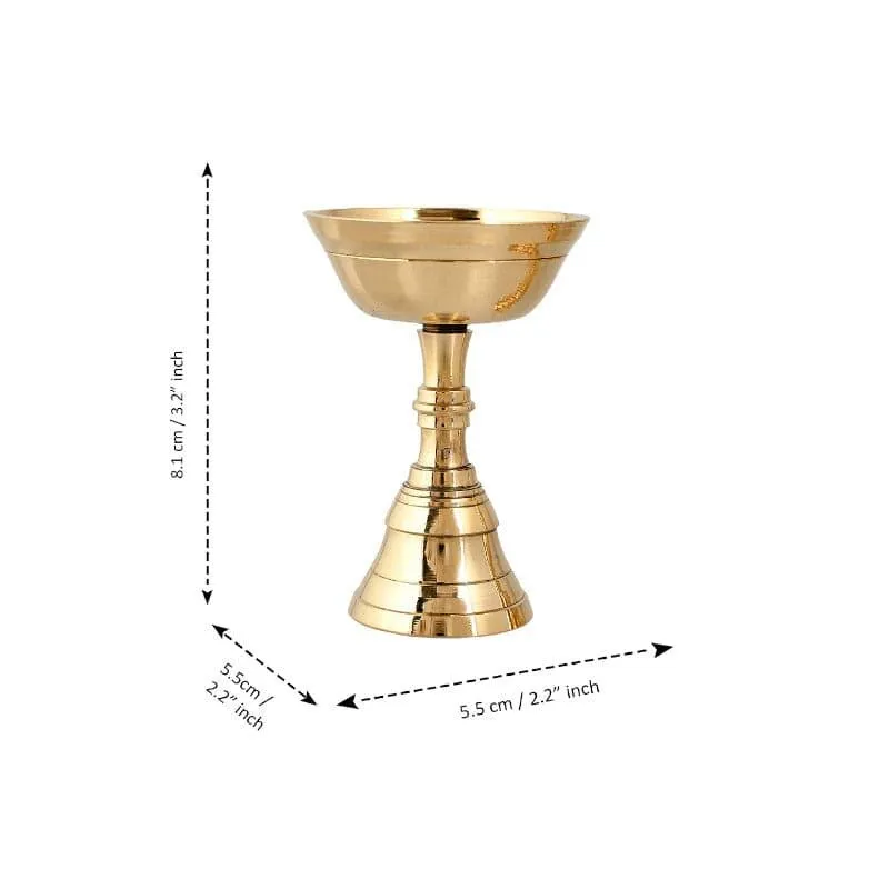 Suvarnika Gold Finish Brass Diya - Set Of Two - 5