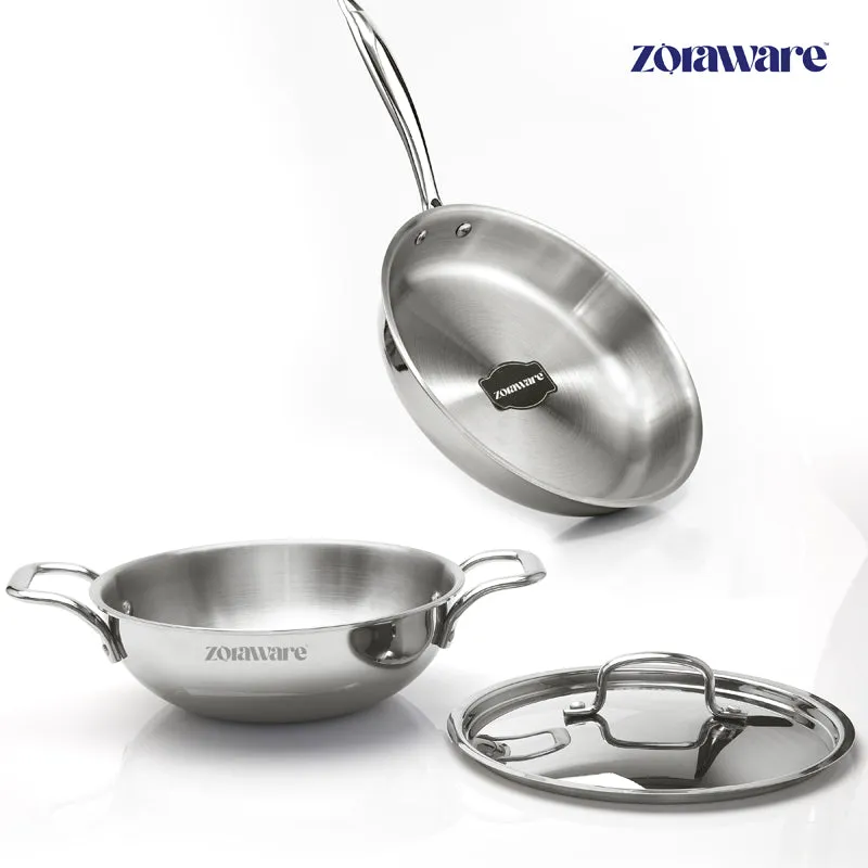 Zoraware Kadhai 3600 ML With Frying Pan & Lid (26 cm) media 6