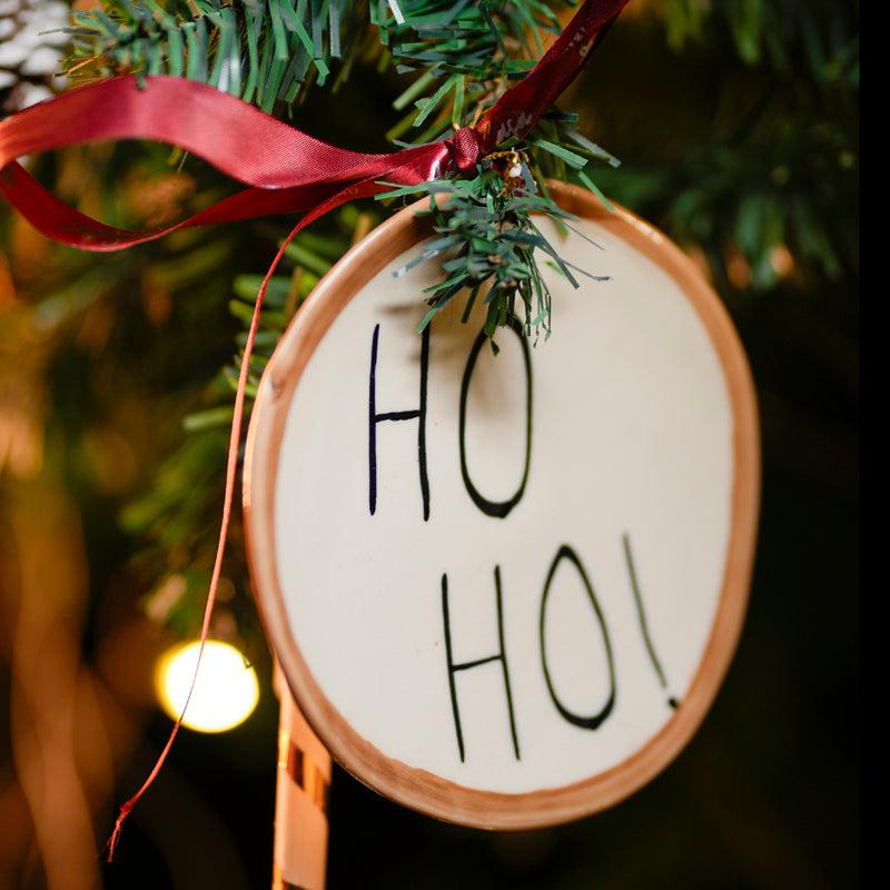 Ho Ho! Ceramic Christmas Ornament