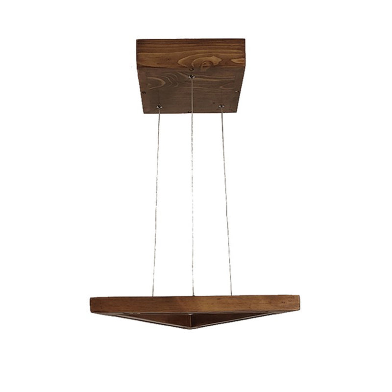 Guridon Linear LED Carved Wooden Ceiling Lamp - Brown media 7