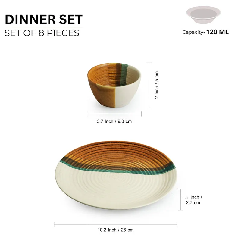 Cinnamon Grove Handcrafted Ceramic Dinner Set (120 mL Each) - 8 Piece Set media 7