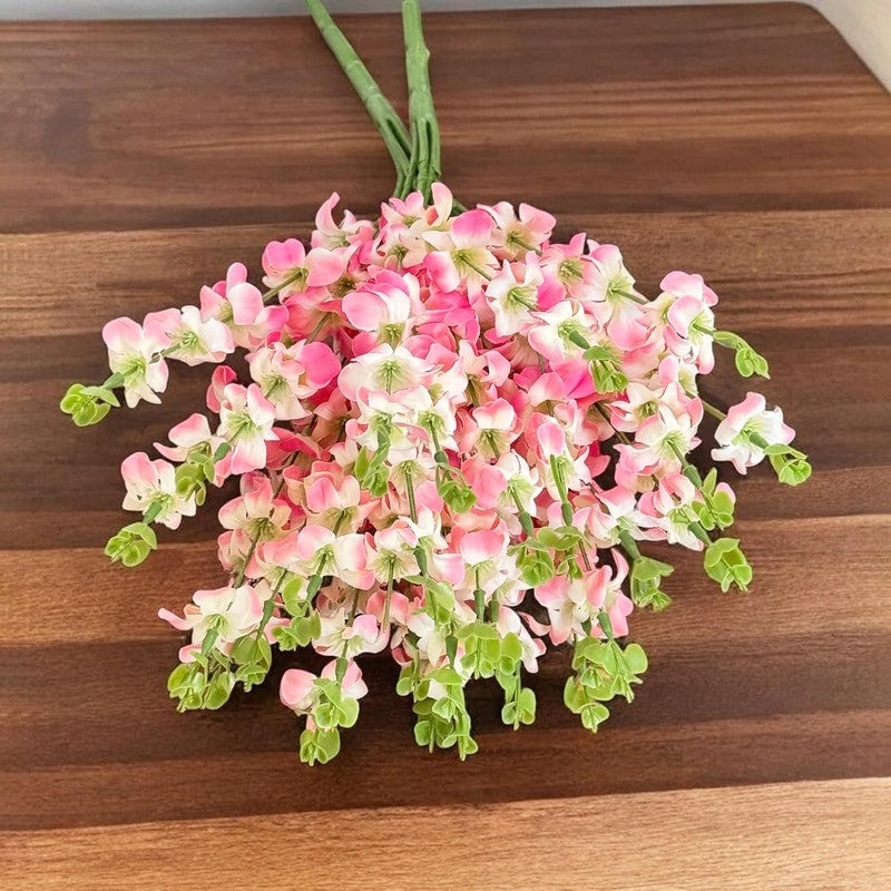 Faux Cherry Blossom Polyester Artificial Flower Stem image 6