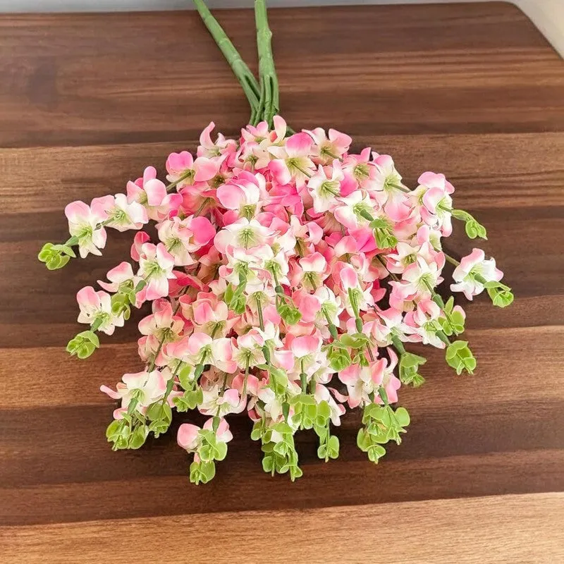 Faux Cherry Blossom Polyester Artificial Flower Stem media 6