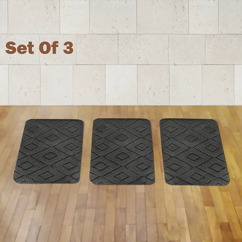 Zella Anti Skid Micro Fiber Bath Mat (Grey) - Set Of Three media 1