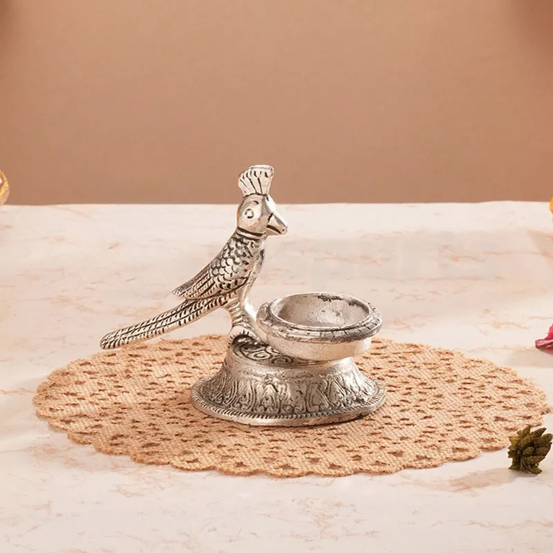 Thotha Ornate Tea Light Holder - Silver media 1