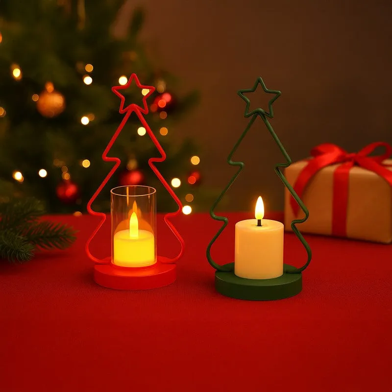 PineAura Festive Battery Candle - Set Of Two media 1