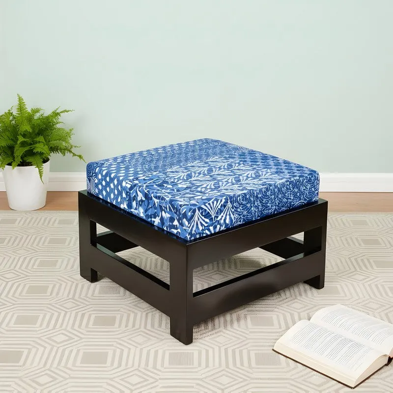 Mavro Sheesham Wooden Bench with Stool (Blue) - Two Piece Set media 1
