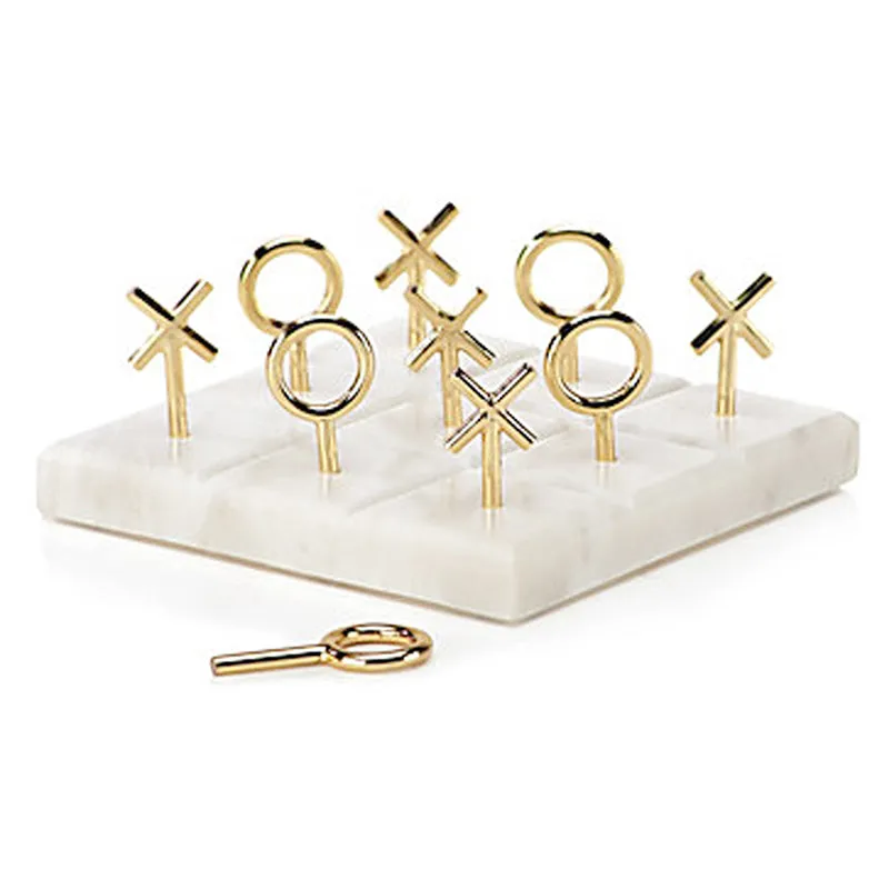 Callista Marble & Brass Tic Tac Toe Game media 3