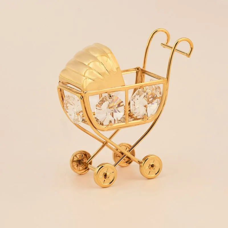 Golden Luxe Trolly 24K Gold Plated Mild Steel Showpiece media 3