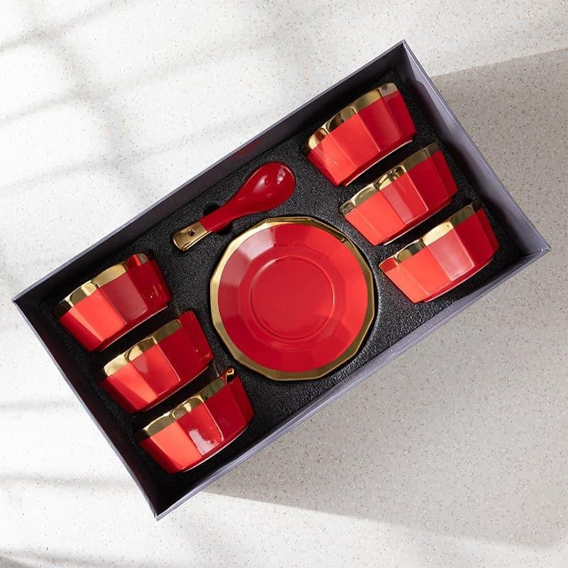 Jimo Red Soup Bowl Set (340 ML) - Eighteen Piece Set media 5