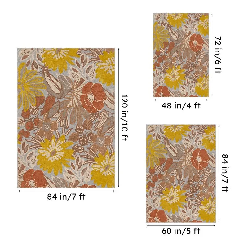 Palantir Hand Tufted Floral Wool & Nylon Carpet - Yellow media 15