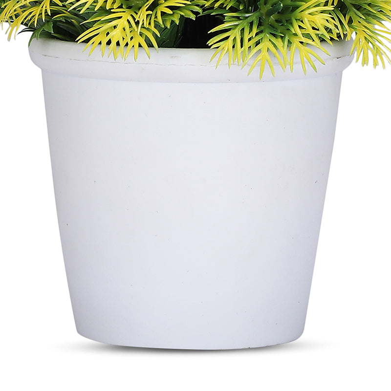 Aalto Artificial Plant With Black Plastic Pot (Green & Yellow) - Set Of Two media 3