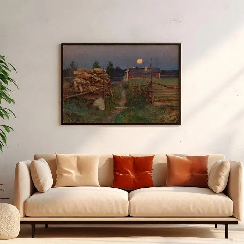 Summer Night Moon By Eero J?rnefelt - Black Frame media 4