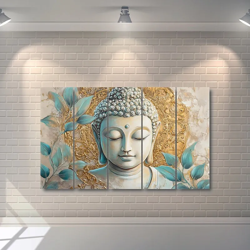 Buddha Calm Canvas Wall Art - Set Of Five media 3