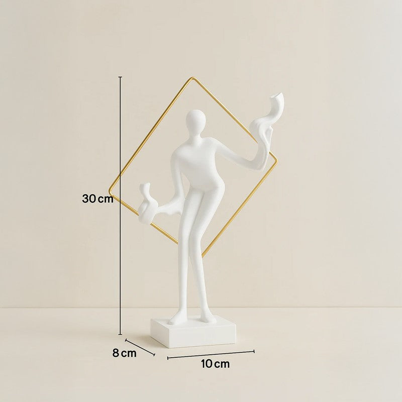 Elegant Resin Lady Showpiece - White media 6