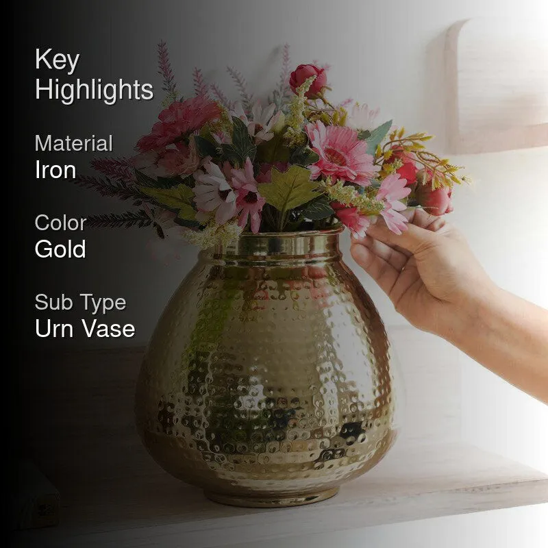 Lyrica Metal Hammered Vase media 2