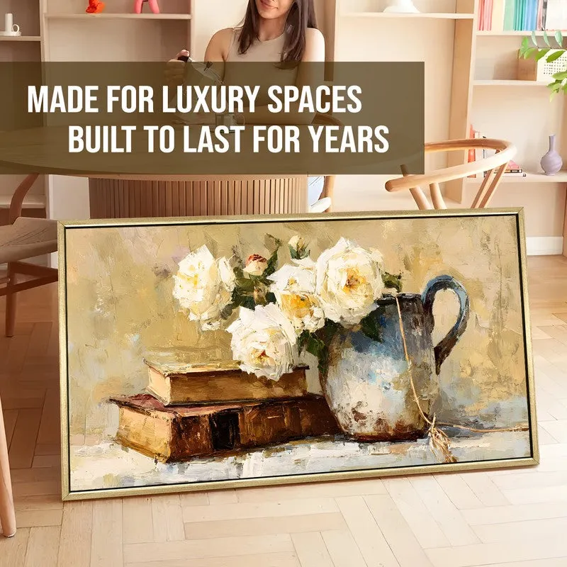Calm Florals Canvas Wall Painting With Frame media 5