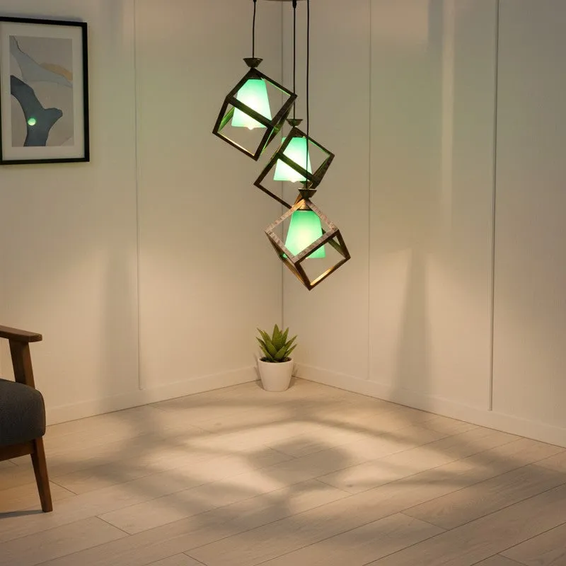 FloraGlow PVC Ceiling Lamp - Green media 1