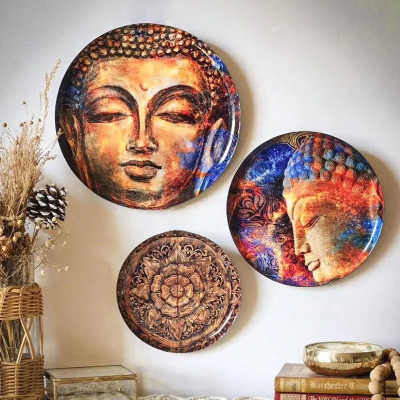 Buddha Charm Wall Plate - Set Of Three media 9