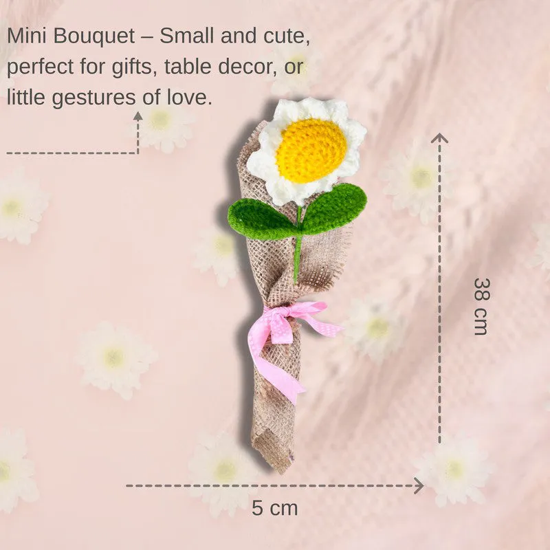Crochet Handmade Sunflower Bouquet - White media 9