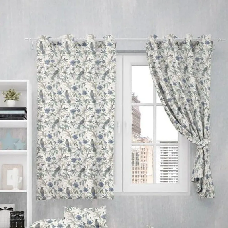 Koel Charm Curtain (Blue) - Set Of Two media 3