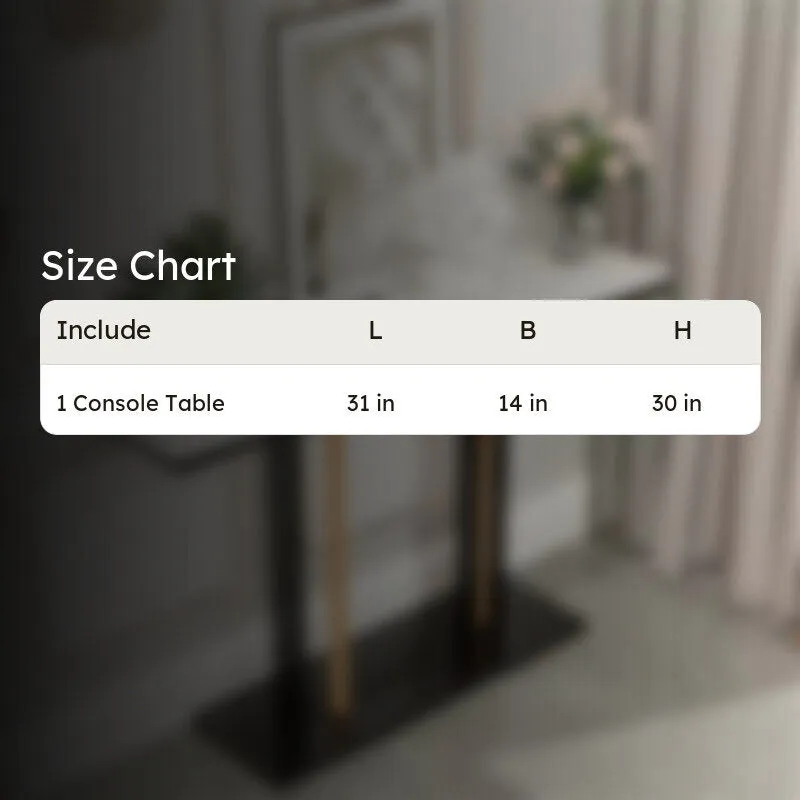 Chic Metal Console Table with Marble Top - Small media 5