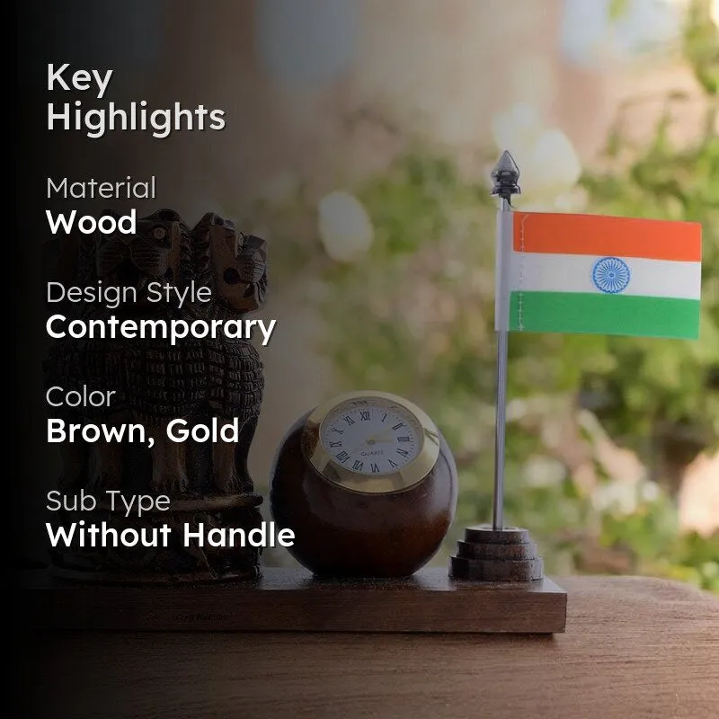 Timeless Tiranga Wooden Pen Stand media 2
